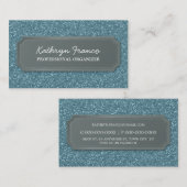 VISITEKAARTJE modern vet sprankelend blauw glitter (Voorkant / Achterkant)