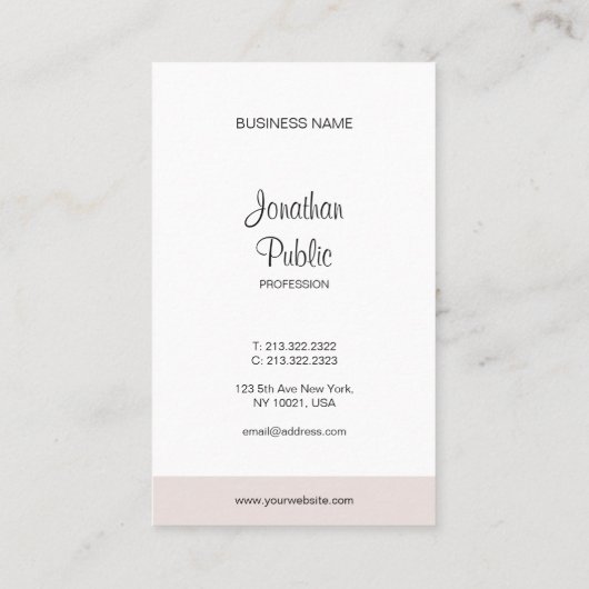 Visitekaartje Moderne Eenvoudig elegant script (Achterkant)