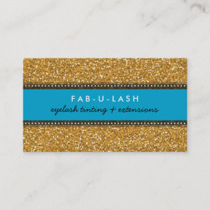 VISITEKAARTJE moderne trendy glitter aqua gold
