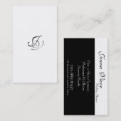 Visitekaartje monogram zwart wit (Voorkant / Achterkant)