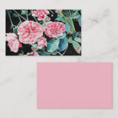 Visitekaartje mooie oude roze rozen (Voorkant / Achterkant)