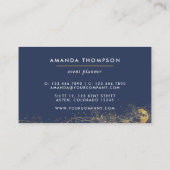 Visitekaartje Navy and Gold Lunar Brush Strokes (Achterkant)