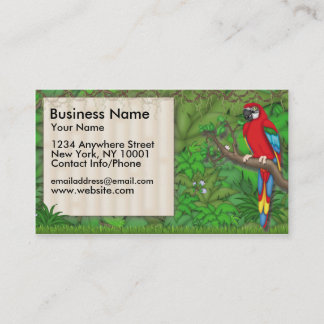 visitekaartje Oerwoud Fun Red Parrot