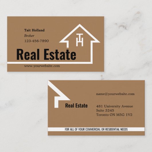 Visitekaartje onroerend goed (Voorkant / Achterkant)