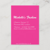 Visitekaartje ontwerp voor mode meisje (Achterkant)