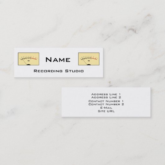 Visitekaartje Opname Studio (Voorkant / Achterkant)