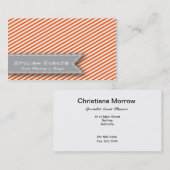 Visitekaartje Oranje Striped Event Planner (Voorkant / Achterkant)