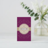 VISITEKAARTJE Oriental Mandala Plum Gold (Staand voorkant)