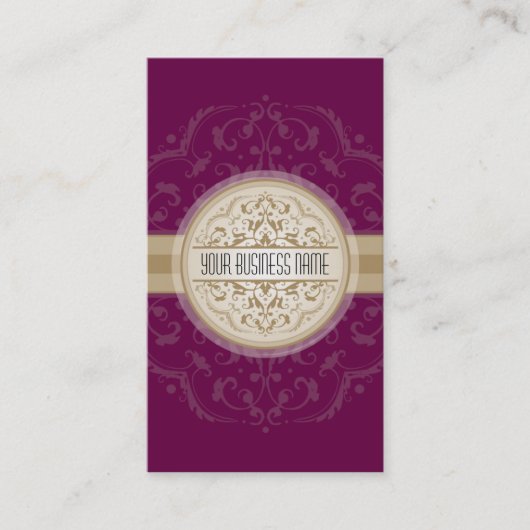 VISITEKAARTJE Oriental Mandala Plum Gold (Voorkant)