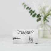 Visitekaartje | Oude  Kinderen op strand foto (Staand voorkant)