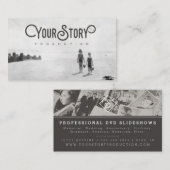 Visitekaartje | Oude  Kinderen op strand foto (Voorkant / Achterkant)