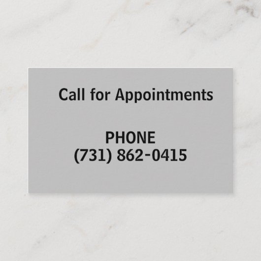 Visitekaartje over het thema Mechincs Tools (Achterkant)