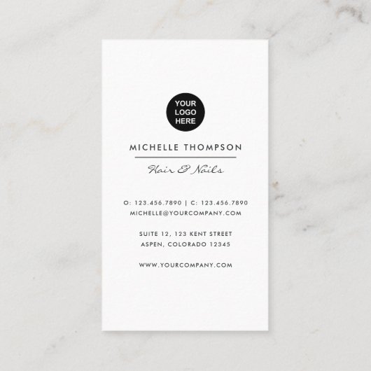 Visitekaartje Paarse en Gold Linen Fabric (Achterkant)