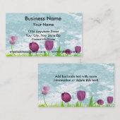 visitekaartje Paarse Tulpen (Voorkant / Achterkant)