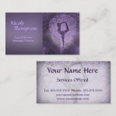 Visitekaartje Paarse Yoga-boom (Voorkant / Achterkant)