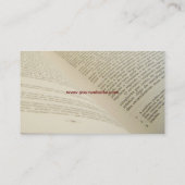 Visitekaartje Pagina's gerapt boek (Achterkant)