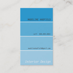 VISITEKAARTJE Paint Chip Swatch Aqua Blue