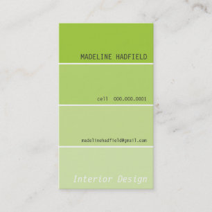 VISITEKAARTJE Paint Chip Swatch Lime Green