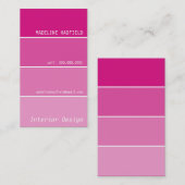 VISITEKAARTJE Paint Chip Swatch Magenta Pink (Voorkant / Achterkant)