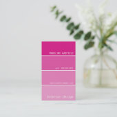 VISITEKAARTJE Paint Chip Swatch Magenta Pink (Staand voorkant)