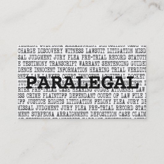 Visitekaartje Paralegal Legal Words (Voorkant)