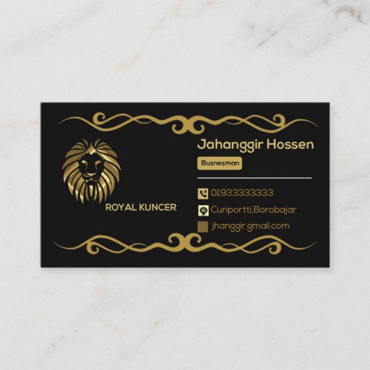 Visitekaartje parsonaliteit (Voorkant)