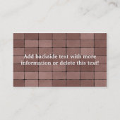 visitekaartje Paving Bricks (Achterkant)