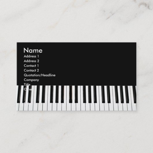 Visitekaartje Piano Keys (Voorkant)