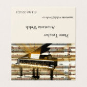 Visitekaartje Piano-leraar (Buitenkant ongevouwen)