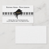 Visitekaartje Piano Lessons: Piano 3D-model (Voorkant / Achterkant)