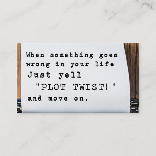 visitekaartje "Plot Twist" (Voorkant)
