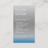 Visitekaartje Plumber Plumbing Service Droplets (Achterkant)