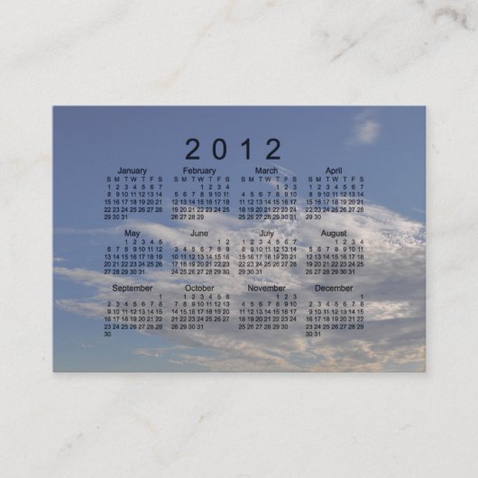 visitekaartje Pocket Calendar 2012 (Voorkant)