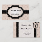 Visitekaartje Polka Dot en Flowers (Voorkant / Achterkant)