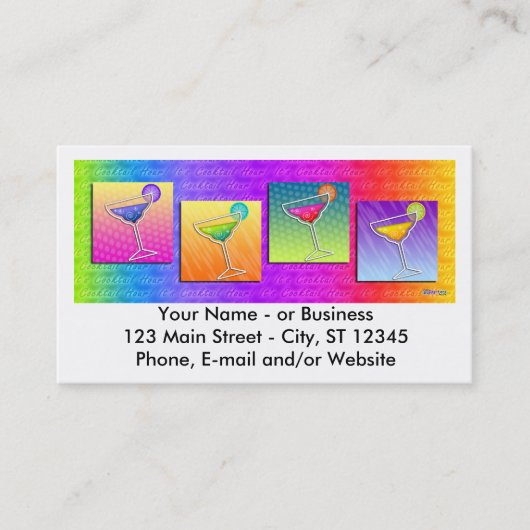visitekaartje - Pop Art Margaritas (Voorkant)