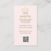 Visitekaartje Princess Party (Achterkant)