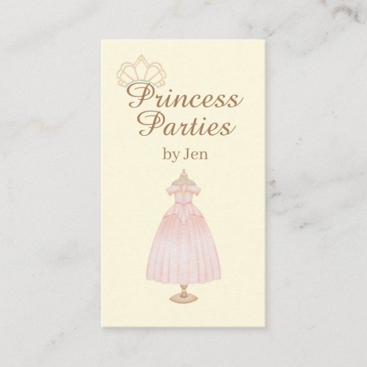 Visitekaartje Princess Party (Voorkant)