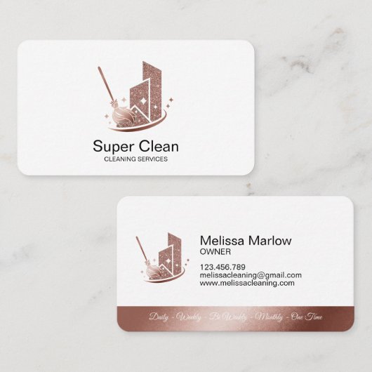 Visitekaartje professionele schoonmaakbeurten (Voorkant / Achterkant)