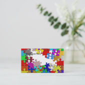 Visitekaartje puzzelstukjes (Staand voorkant)