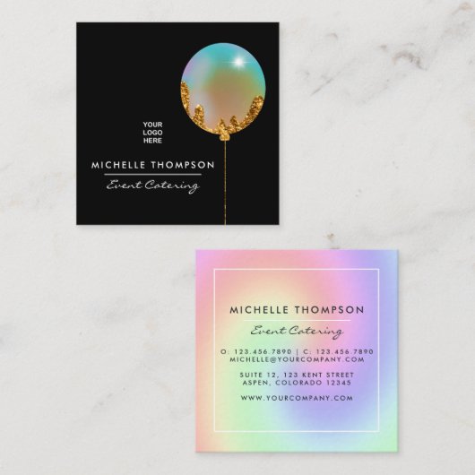 Visitekaartje Rainbow and Gold Business Card (Voorkant / Achterkant)