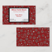 Visitekaartje Red Bandana (Voorkant / Achterkant)