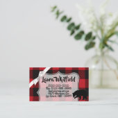 Visitekaartje Red Buffalo Plaid Beer Zwart (Staand voorkant)