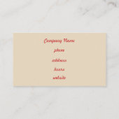 Visitekaartje Red en Cream Gingham (Achterkant)