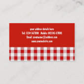 Visitekaartje Red Gingham (Achterkant)