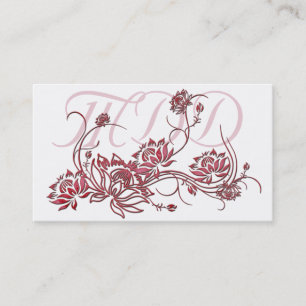 visitekaartje : Red Lotus Flower Design