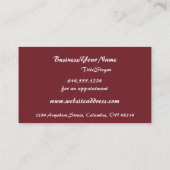 visitekaartje : Red Lotus Flower Design (Achterkant)