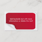 visitekaartje Red Sticker (Achterkant)