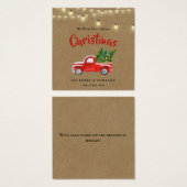 Visitekaartje  Red Truck en Tree Holiday (Voorkant /achterkant)