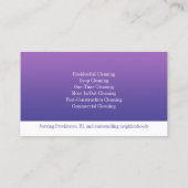 Visitekaartje reinigingsservice (Achterkant)