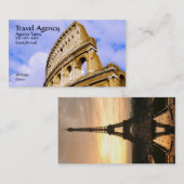 Visitekaartje reisbureau. (Voorkant / Achterkant)